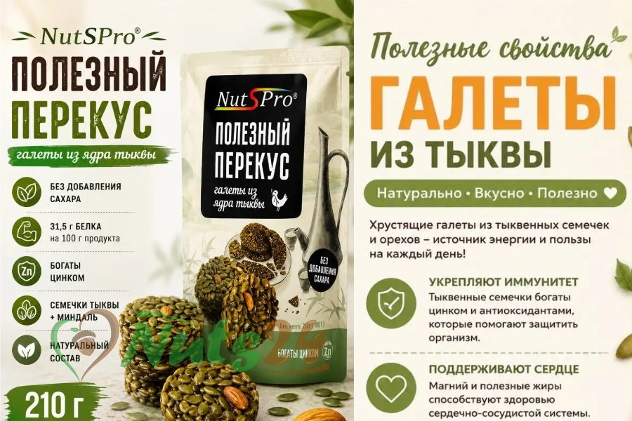 Галеты из тыквы (Полезный вкус) 210 гр